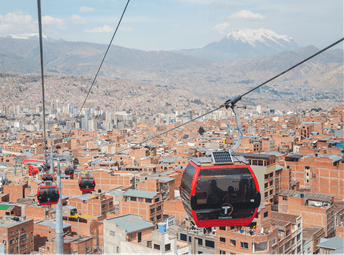 An urban cable car in Latin America